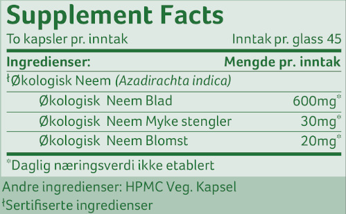 neem calpsules ingredients